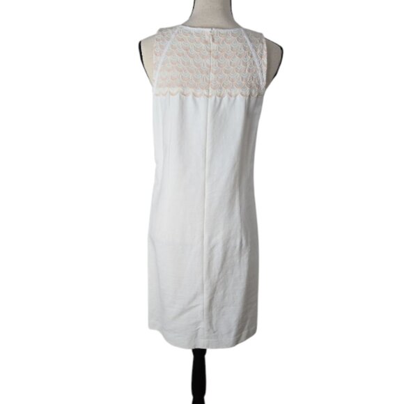 Ann Taylor LOFT White Sleeveless Sheath Dress 10 - Picture 4 of 7